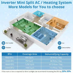 Acekool 18000 BTU 19 SEER2 Mini Split AC Air Conditioner Heat Pump, Inverter 230V, R32, White, With Installation Kits