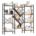 Bookshelf, Triple 5 Tier Shelf Display Book Shelf, Wide Bookcase, Rustic Wooden Shelving Unit, for Your Bedroom, Living Room, Home & Office Shelving