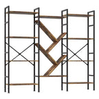 Estantería, Librería de Triple Estante de 5 Niveles, Estantería Ancha, Unidad de Estantería de Madera Rústica, para tu Dormitorio, Sala de Estar, Estantería para el Hogar y la Oficina