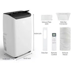 GustoWave 14000 BTU Portable Air Conditioner with Cooling, Dehumidifying & Fan, 24-Hour Timer Cools Up to 750 Sq. Ft., Balck
