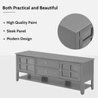 Mueble de TV gris de 59 pulgadas para televisores de hasta 60 pulgadas con espacio de almacenamiento multifuncional Consola multimedia para sala de estar o dormitorio