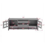 Mueble de TV gris de 59 pulgadas para televisores de hasta 60 pulgadas con espacio de almacenamiento multifuncional Consola multimedia para sala de estar o dormitorio
