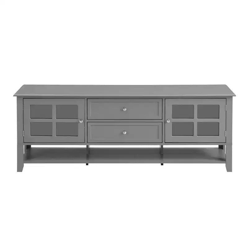 Mueble de TV gris de 59 pulgadas para televisores de hasta 60 pulgadas con espacio de almacenamiento multifuncional Consola multimedia para sala de estar o dormitorio