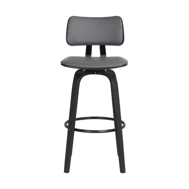 Taburete de bar giratorio GDFStudio Calder Modern de piel sintética y madera
