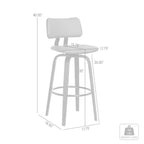 Taburete de bar giratorio GDFStudio Calder Modern de piel sintética y madera