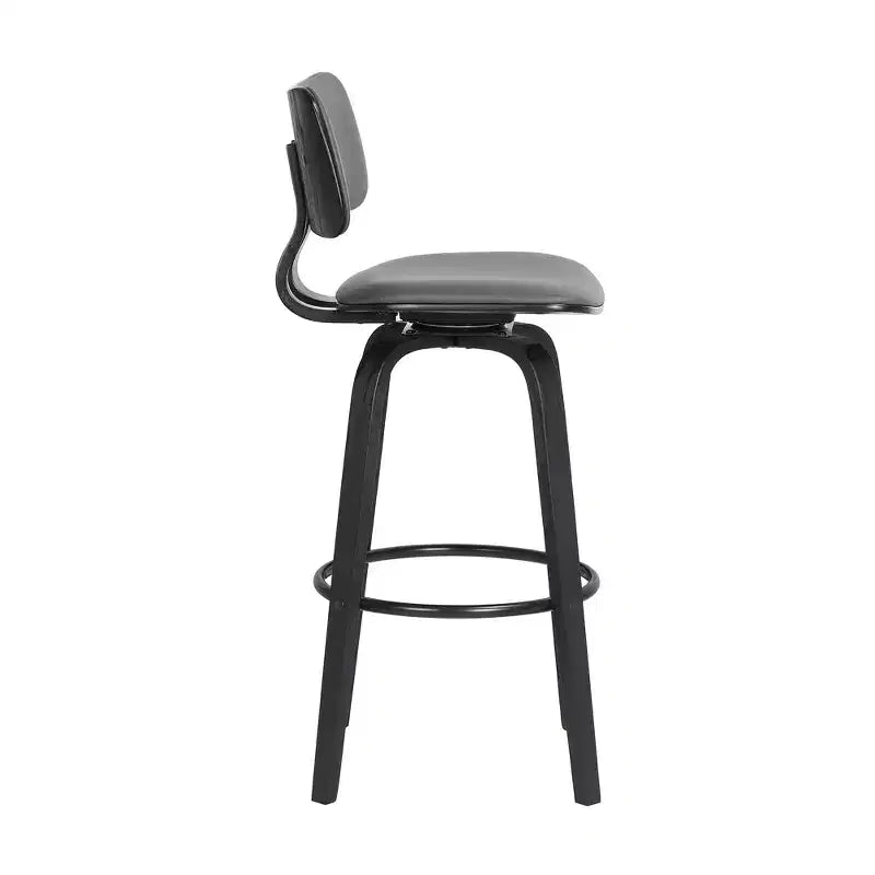 Taburete de bar giratorio GDFStudio Calder Modern de piel sintética y madera