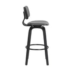 Taburete de bar giratorio GDFStudio Calder Modern de piel sintética y madera