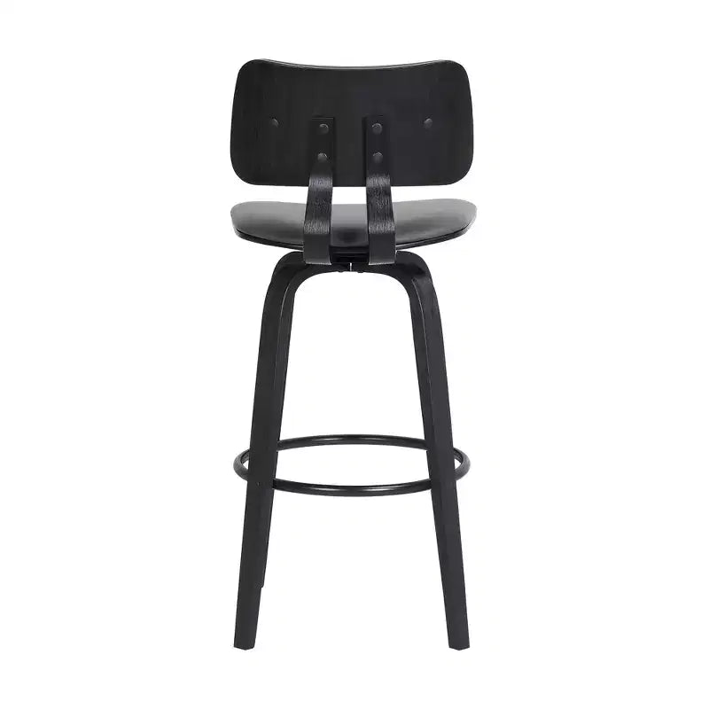 Taburete de bar giratorio GDFStudio Calder Modern de piel sintética y madera