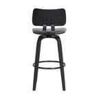 Taburete de bar giratorio GDFStudio Calder Modern de piel sintética y madera