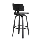 Taburete de bar giratorio GDFStudio Calder Modern de piel sintética y madera
