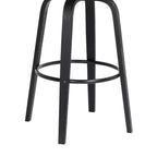 Taburete de bar giratorio GDFStudio Calder Modern de piel sintética y madera