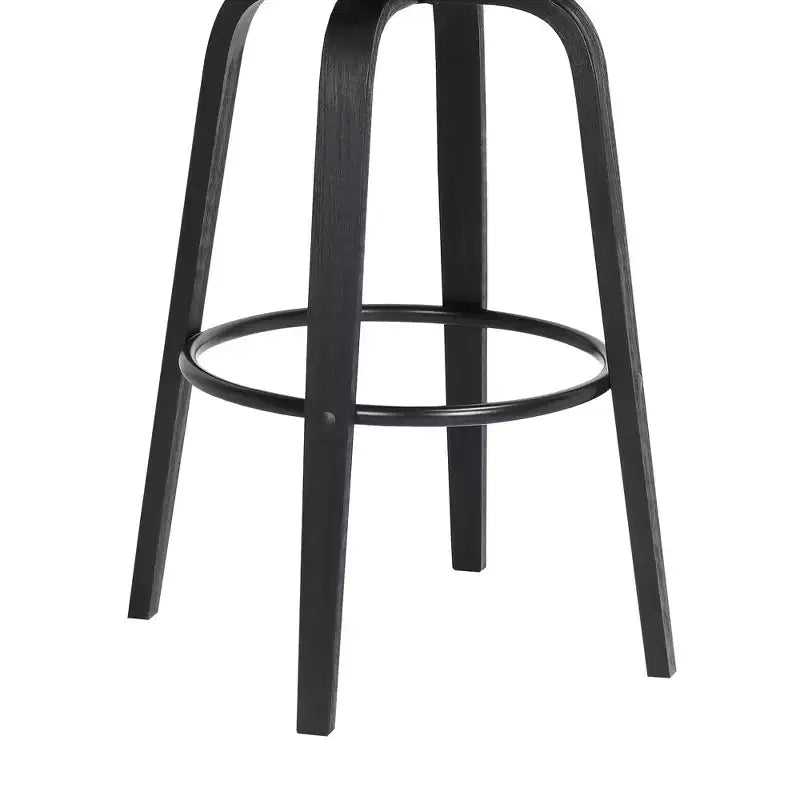Taburete de bar giratorio GDFStudio Calder Modern de piel sintética y madera