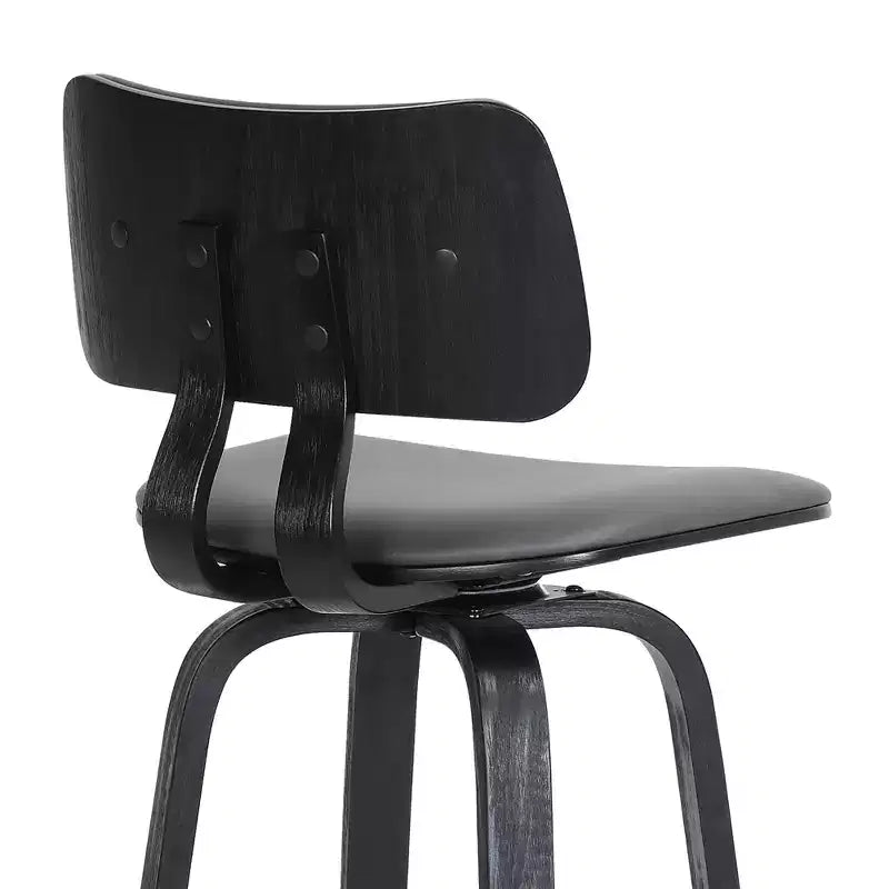 Taburete de bar giratorio GDFStudio Calder Modern de piel sintética y madera