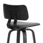 Taburete de bar giratorio GDFStudio Calder Modern de piel sintética y madera