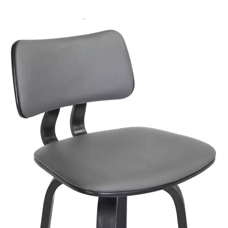 Taburete de bar giratorio GDFStudio Calder Modern de piel sintética y madera