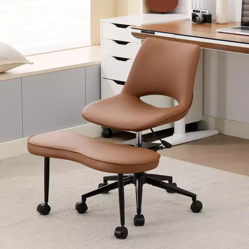 Sillón ergonómico con patas cruzadas, soporte lumbar alto, altura ajustable, giro de 360°, asiento cruzado, ruedas, para meditación, yoga, TDAH