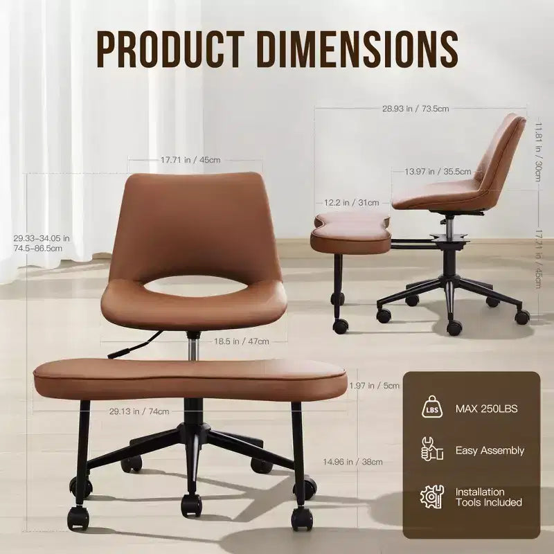 Sillón ergonómico con patas cruzadas, soporte lumbar alto, altura ajustable, giro de 360°, asiento cruzado, ruedas, para meditación, yoga, TDAH