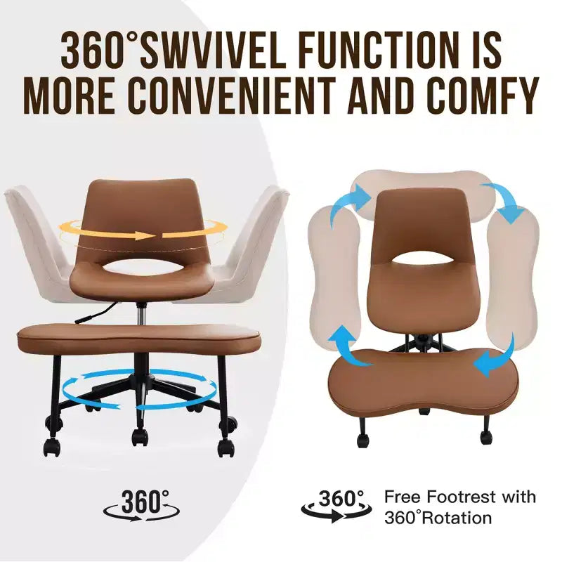 Sillón ergonómico con patas cruzadas, soporte lumbar alto, altura ajustable, giro de 360°, asiento cruzado, ruedas, para meditación, yoga, TDAH