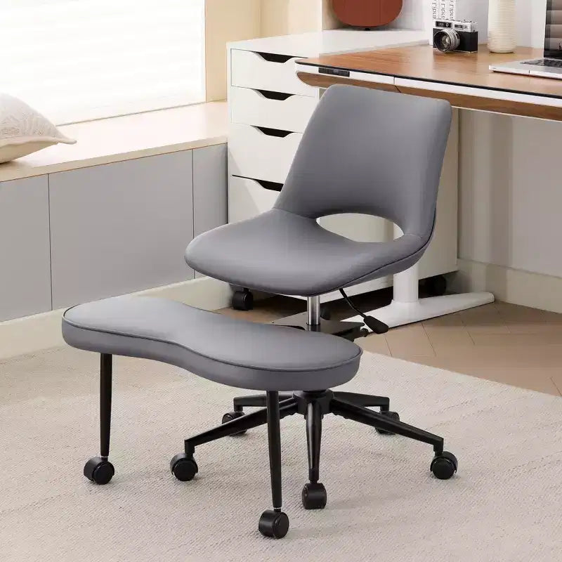 Sillón ergonómico con patas cruzadas, soporte lumbar alto, altura ajustable, giro de 360°, asiento cruzado, ruedas, para meditación, yoga, TDAH