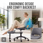 Sillón ergonómico con patas cruzadas, soporte lumbar alto, altura ajustable, giro de 360°, asiento cruzado, ruedas, para meditación, yoga, TDAH