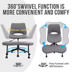 Sillón ergonómico con patas cruzadas, soporte lumbar alto, altura ajustable, giro de 360°, asiento cruzado, ruedas, para meditación, yoga, TDAH
