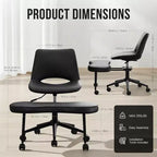 Sillón ergonómico con patas cruzadas, soporte lumbar alto, altura ajustable, giro de 360°, asiento cruzado, ruedas, para meditación, yoga, TDAH