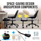 Sillón ergonómico con patas cruzadas, soporte lumbar alto, altura ajustable, giro de 360°, asiento cruzado, ruedas, para meditación, yoga, TDAH