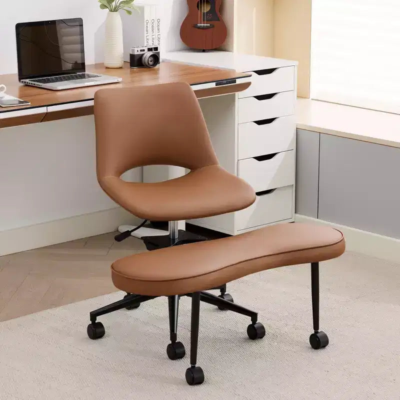 Sillón ergonómico con patas cruzadas, soporte lumbar alto, altura ajustable, giro de 360°, asiento cruzado, ruedas, para meditación, yoga, TDAH