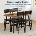 Juego de mesa de comedor para 4, juego de mesa de cocina de 5 piezas con 4 sillas tapizadas, ideal para espacios pequeños, comedor, apartamento, restaurante