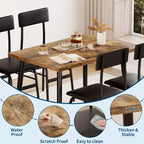 Juego de mesa de comedor para 4, juego de mesa de cocina de 5 piezas con 4 sillas tapizadas, ideal para espacios pequeños, comedor, apartamento, restaurante