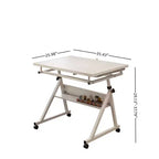 GDFStudio Anchalee Mesa de puzles moderna de metal y madera con 4 bandejas