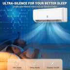 9000 BTU Mini Split AC & Heater - 20 SEER2 Ductless Inverter System, Self-Cleaning, WiFi/Alexa/Remote, Installation Kit, Cools 450 Sq.Ft, US Standard