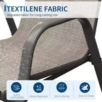 Juego de 4 sillas de comedor apilables que ahorran espacio para patio | Sillas de exterior de respaldo alto con tela de textileno transpirable | Marco de metal duradero, ideales para el césped