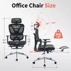Silla de oficina ergonómica de malla, soporte lumbar ajustable, malla transpirable, silla giratoria para escritorio de ordenador, para oficina en casa