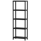 Costway 1/2 PCS 3/4/5-Tier Heavy-Duty Plastic Storage Shelves, Multi-Use Organizer Rack for Pantry Black