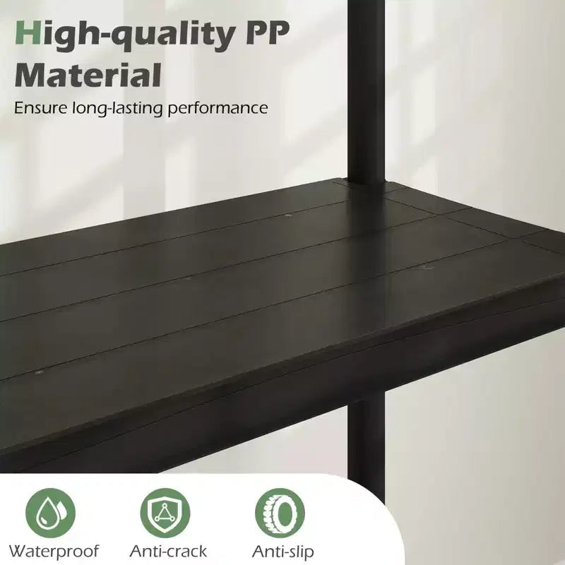 Costway Estantes de Almacenamiento de Plástico Resistente de 1 o 2 Piezas y de 3/4/5 Niveles, Estantería Organizadora Multiusos para Despensa, Negro