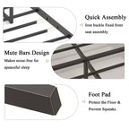 Cama de plataforma matrimonial/Queen/King con cabecero tapizado, estructura de cama de plataforma de madera con almacenamiento y 2 USB, amplio almacenamiento debajo de la cama, marrón