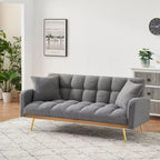 GDFStudio Smin sofá cama tapizado moderno de 69 cm de madera Teddy con respaldo ajustable