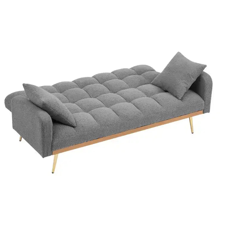 GDFStudio Smin sofá cama tapizado moderno de 69 cm de madera Teddy con respaldo ajustable