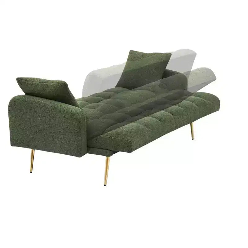 GDFStudio Smin sofá cama tapizado moderno de 69 cm de madera Teddy con respaldo ajustable
