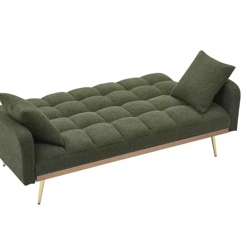 GDFStudio Smin sofá cama tapizado moderno de 69 cm de madera Teddy con respaldo ajustable