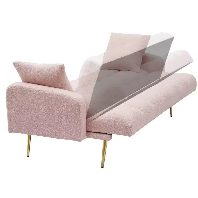 GDFStudio Smin sofá cama tapizado moderno de 69 cm de madera Teddy con respaldo ajustable