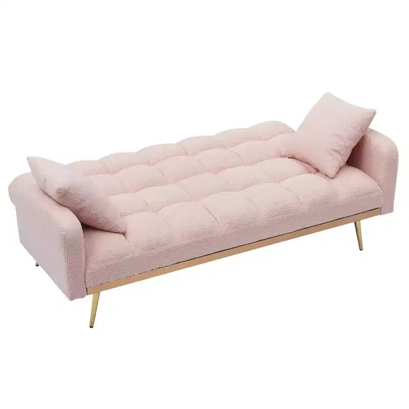 GDFStudio Smin sofá cama tapizado moderno de 69 cm de madera Teddy con respaldo ajustable