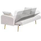 GDFStudio Smin sofá cama tapizado moderno de 69 cm de madera Teddy con respaldo ajustable