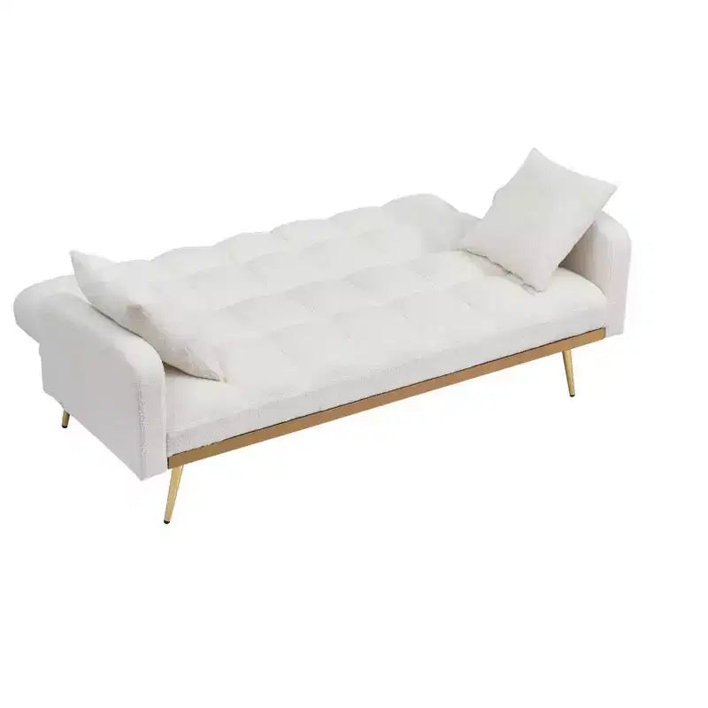 GDFStudio Smin sofá cama tapizado moderno de 69 cm de madera Teddy con respaldo ajustable
