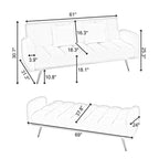 GDFStudio Smin sofá cama tapizado moderno de 69 cm de madera Teddy con respaldo ajustable