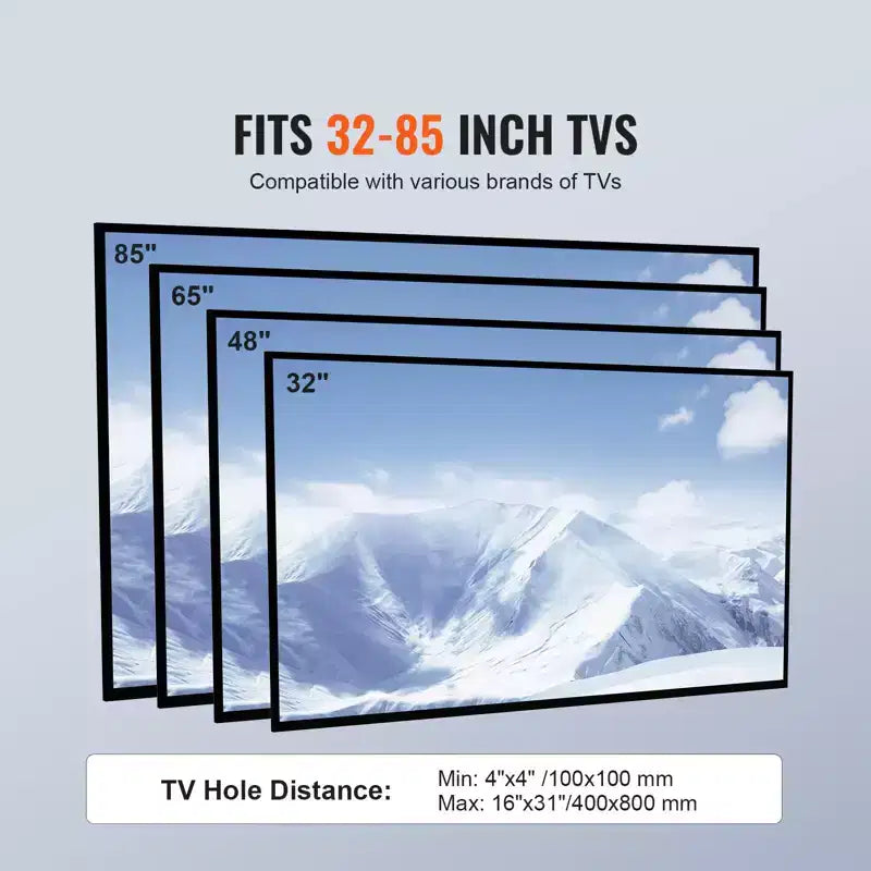 Soporte de TV de suelo giratorio de altura regulable para televisores de 32 a 85 pulgadas con base de cristal templado - Negro