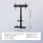 Soporte de TV de suelo giratorio de altura regulable para televisores de 32 a 85 pulgadas con base de cristal templado - Negro
