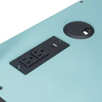 Cama alta gamer moderna completa Luxystar con escritorio iluminado, estantería de almacenamiento, estantes y tomas de corriente