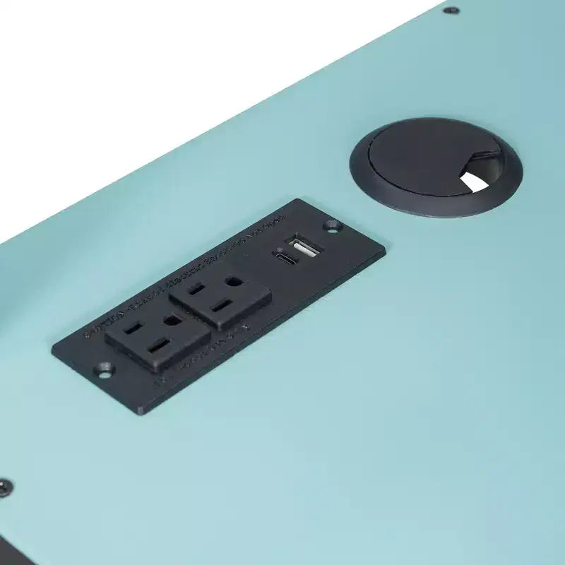 Cama alta gamer moderna completa Luxystar con escritorio iluminado, estantería de almacenamiento, estantes y tomas de corriente